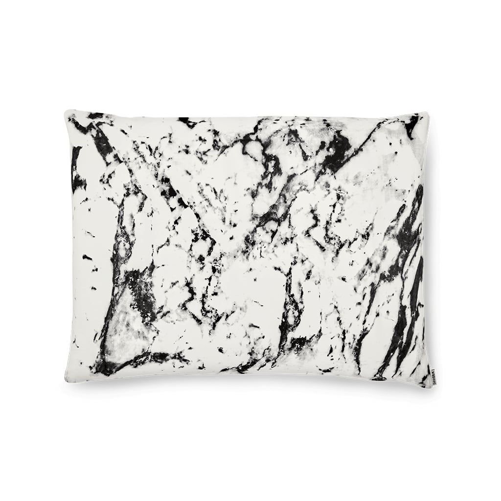 Shhh Silk White Marble Silk Pillowcase