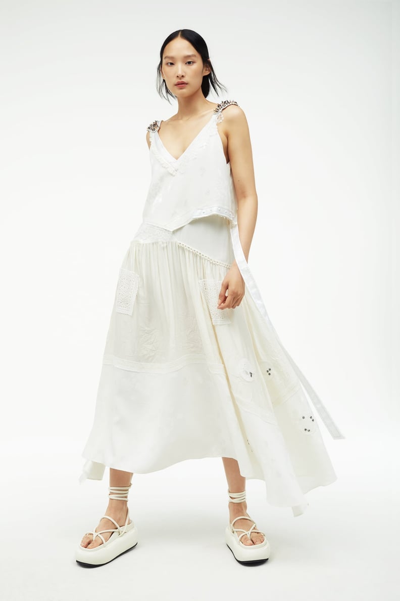 A White Maxi Dress: Zara Atelier Studded Dress Limited Edition