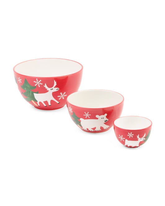 3-Piece Arctic Holiday Mixing Bowl Set ($20) | TJMaxx.com Christmas ...