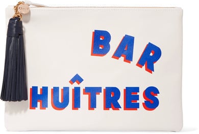 Clare V. Supreme Printed Leather Clutch