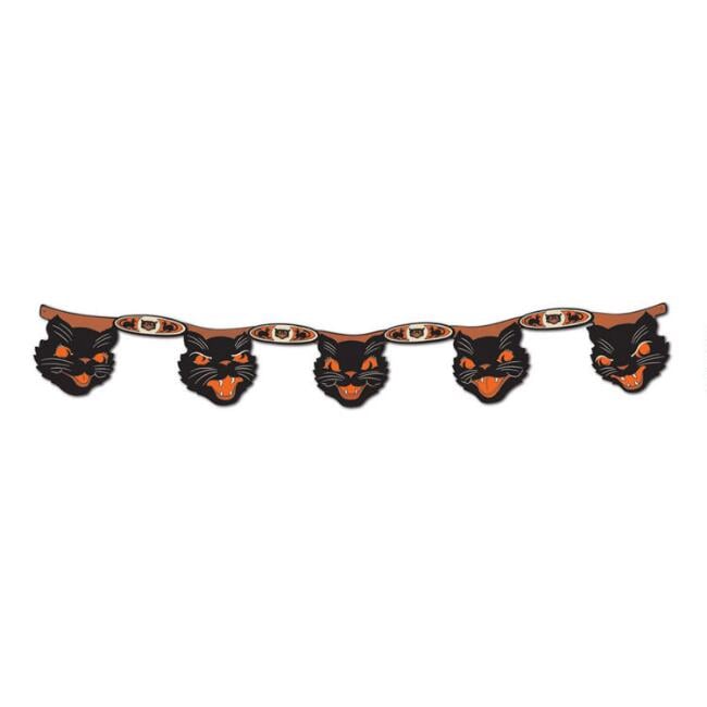 Vintage Halloween Cat Paper Garland