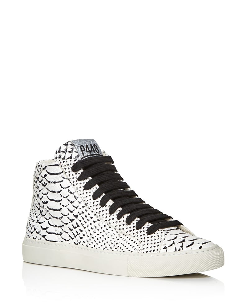 P448 Women's Star Snake-Embossed High-Top Sneakers