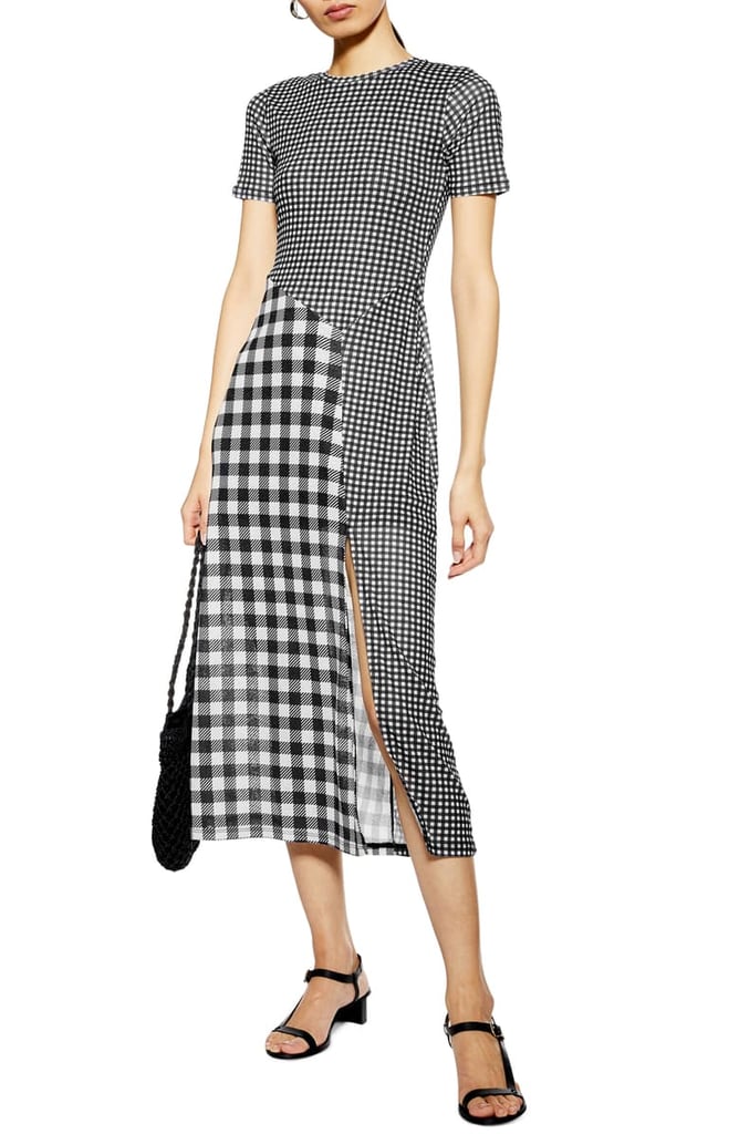 Topshop Gingham Midi Dress