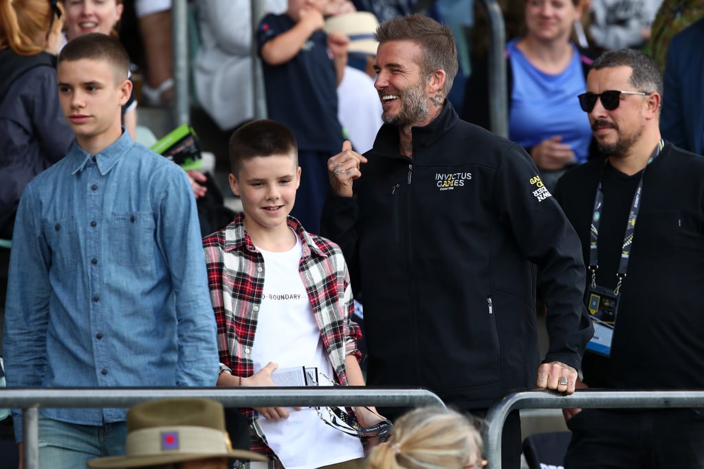 David Beckham With Romeo and Cruz at the 2018 Invictus Games