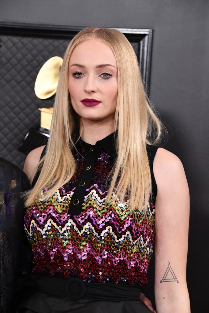 Sophie Turner's Louis Vuitton Minidress at the Grammys 2020