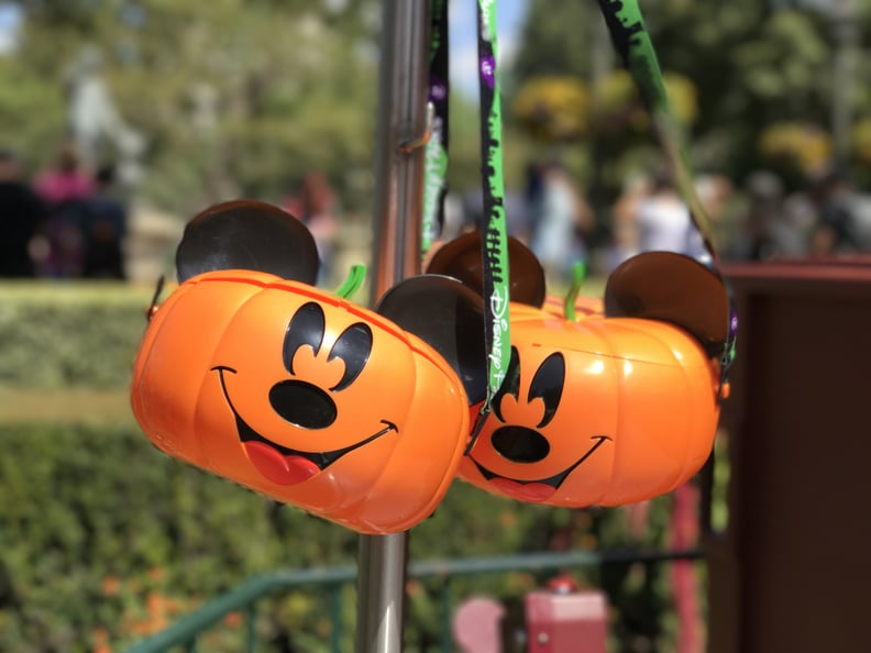 Or these adorable Mickey pumpkin popcorn buckets.