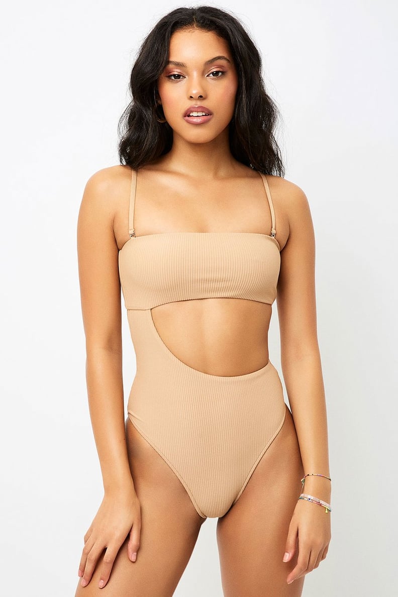 Yellow Belts Decor Mesh One Piece Bodysuit