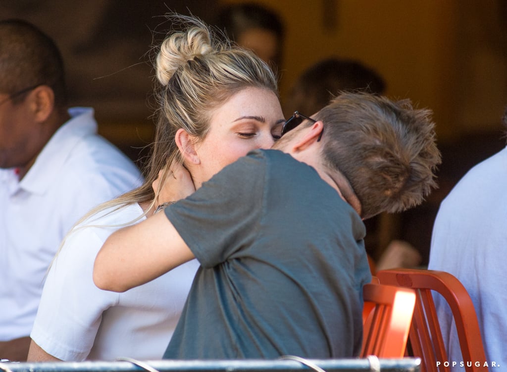 Aaron Paul and Lauren Parsekian Kissing in NYC August 2016