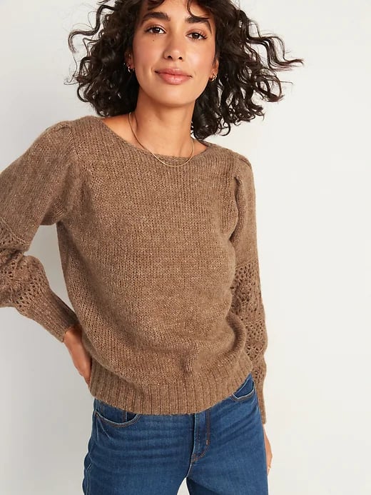 Old Navy Boatneck Pointelle-Knit Pullover Sweater for Women