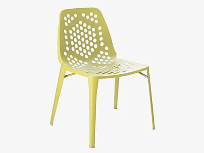 The Dillan Outdoor Chair ($234) is made of powder-coated steel with hexagon-shaped cutout detailing on the seat and back.
The Dillan Outdoor Chair ($234) is made of powder-coated steel with hexagon-shaped cutout detailing on the seat and back.