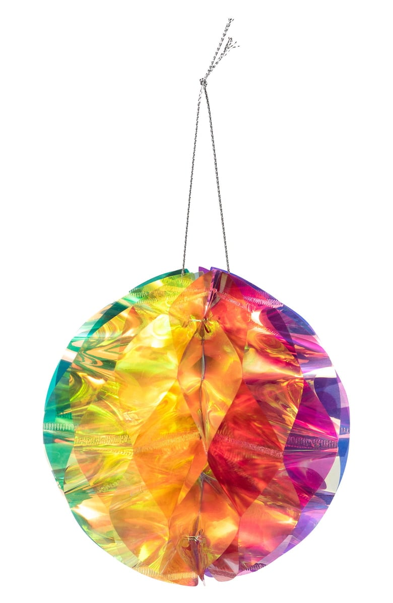 MoMA Set of 6 Honeycomb Iridescent Rainbow Ornaments