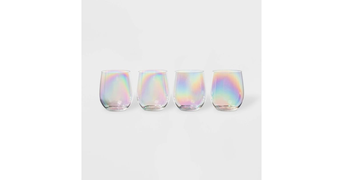 Target Iridescent Stemless Wine Glasses Target Has a Giant Iridescent Margarita Glass For