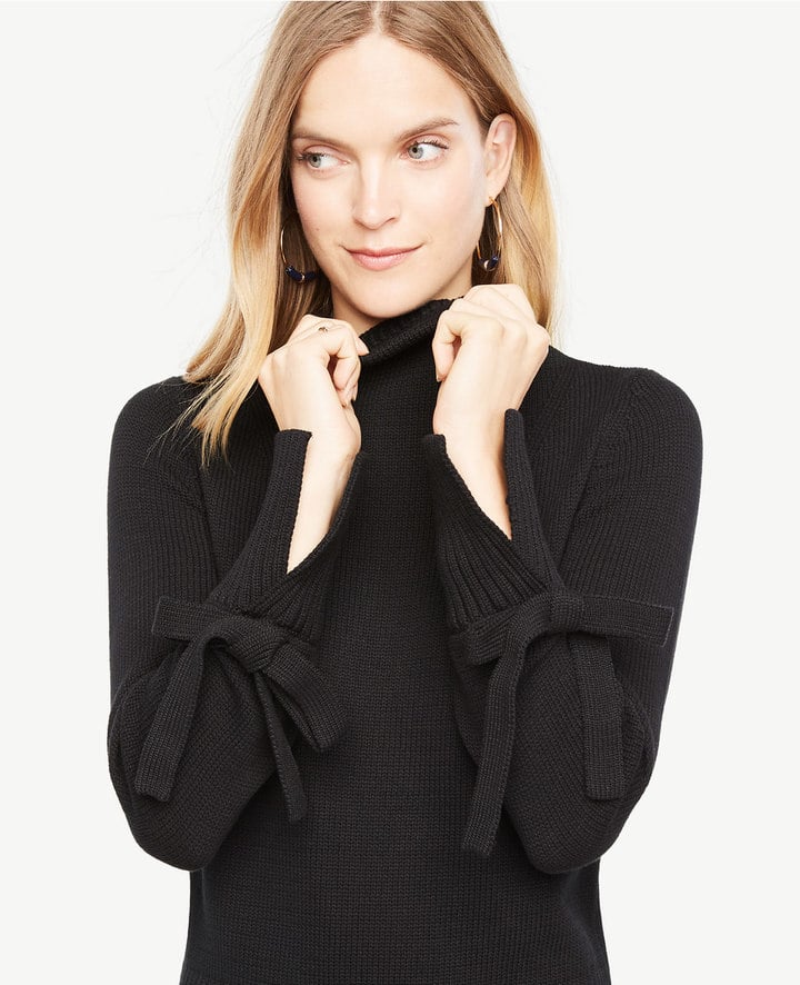 Ann Taylor Tie-Sleeve Sweater