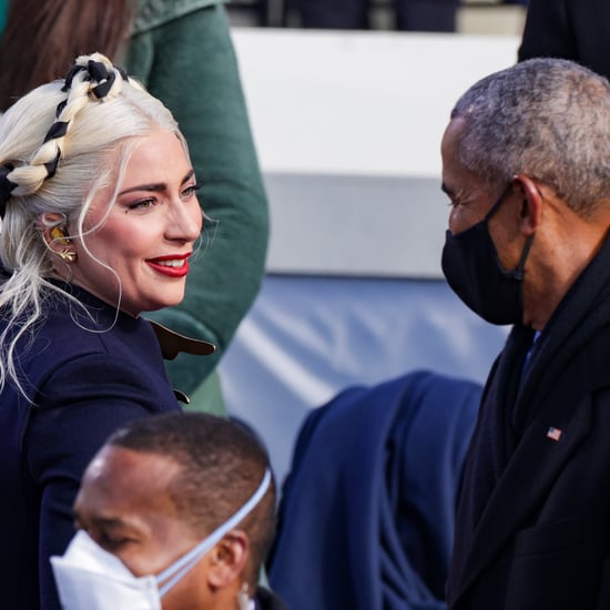 Barack Obama and Lady Gaga Hug and Chat at the Inauguration