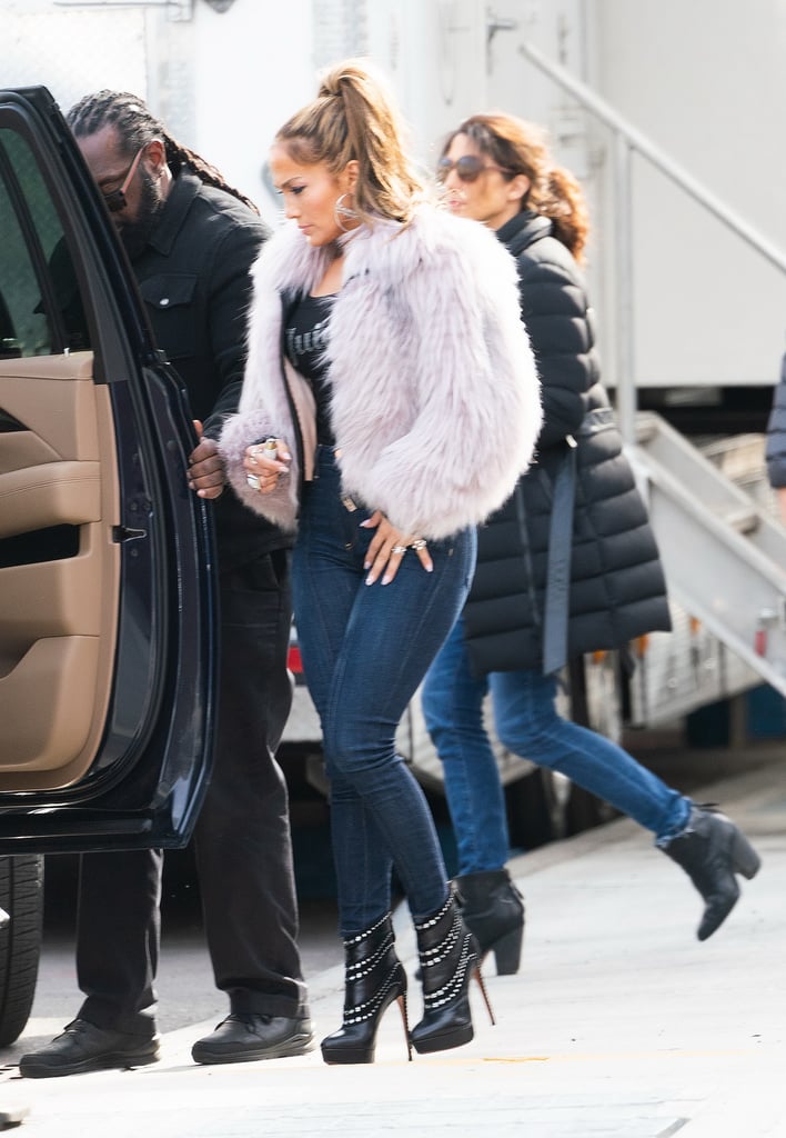 Jennifer Lopez in Juicy Couture on Hustlers Set 2019