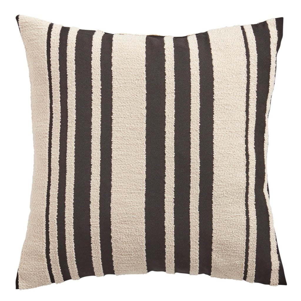 Farmhouse Basic Striped Black Pillow