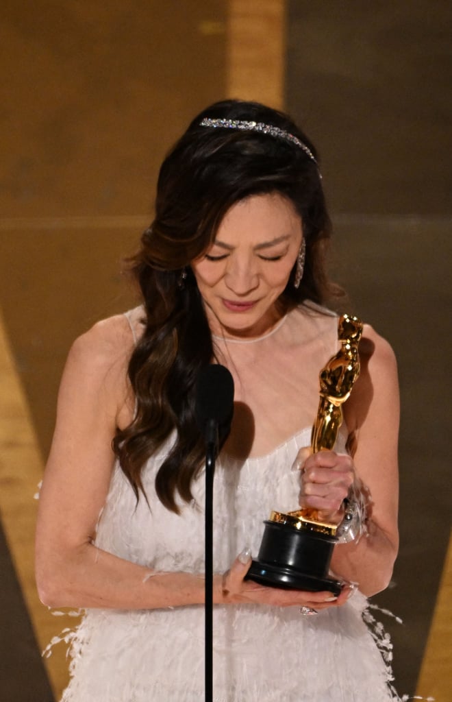 Photos of Michelle Yeoh's Best Actress in a Leading Role Oscars Speech