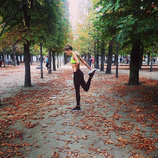 Karlie Kloss Exercises During Paris Fashion Week