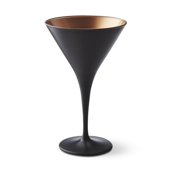 Black and Matte Copper Martini Glass Set of 4