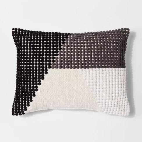 Texture Color Block Lumbar Pillow