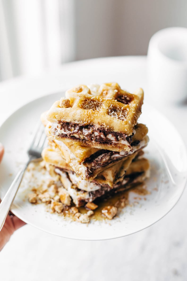 Smores Waffles With Nutella and Toasted Coconut