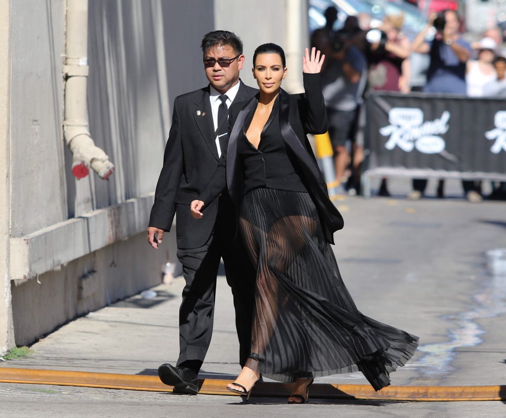 Kim Kardashian's Sheer Dress on Jimmy Kimmel Live! 2015