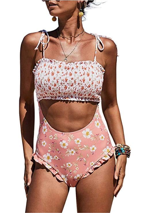 Vecvoc High Waisted Cut Out One Piece Swimsuit