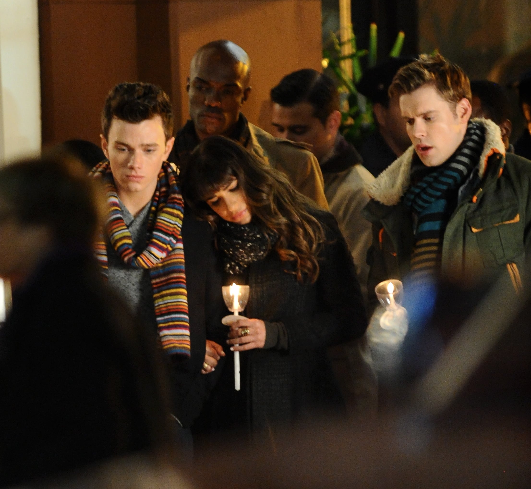 Glee Filming Candelight Vigil POPSUGAR Celebrity