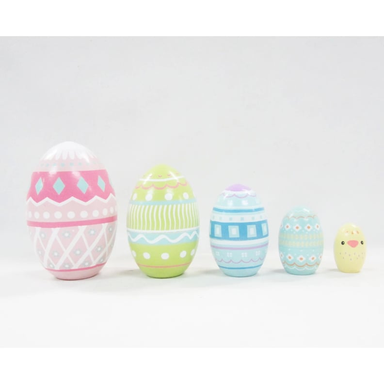 Wood Nesting Pastel Easter Eggs