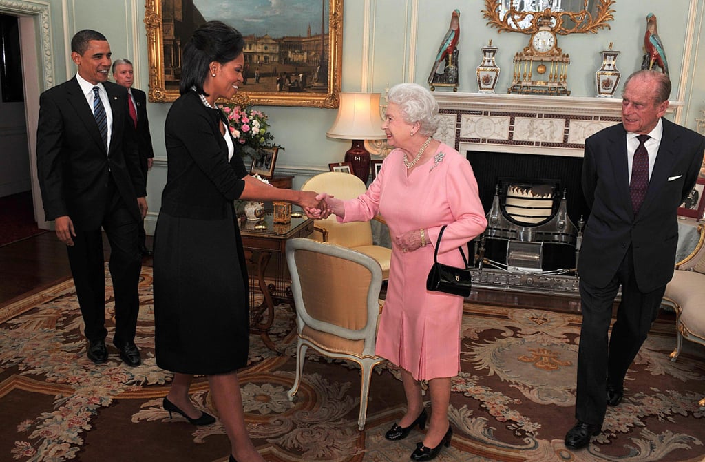 In 2009, the Obamas met Queen Elizabeth II and Prince Philip for the first time at Buckingham Palace.