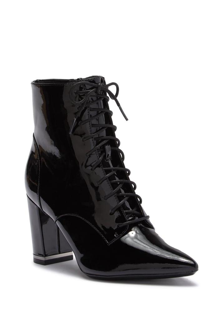 Calvin Klein Esma Patent Leather Lace Up Bootie