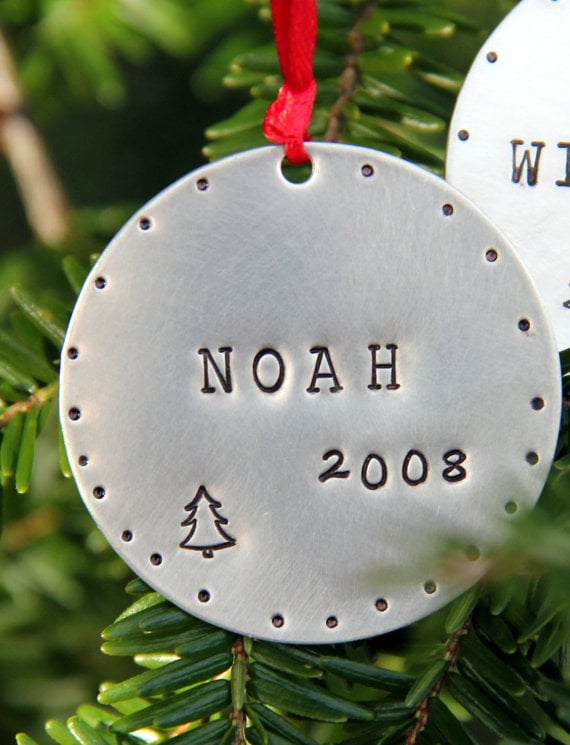 Stamped Name and Year Ornament