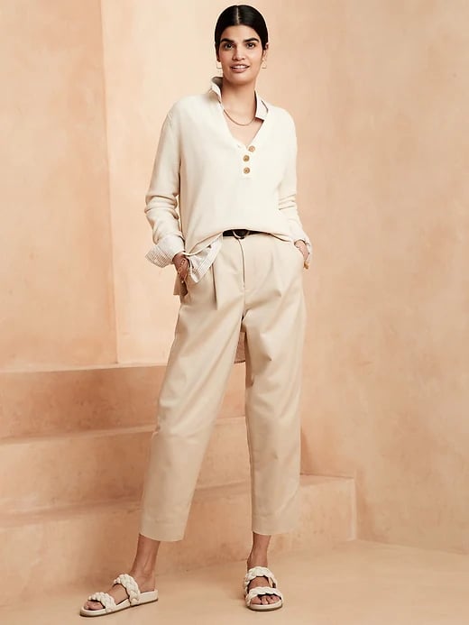 Banana Republic Factory Store High-Rise Pleated Crop Pant