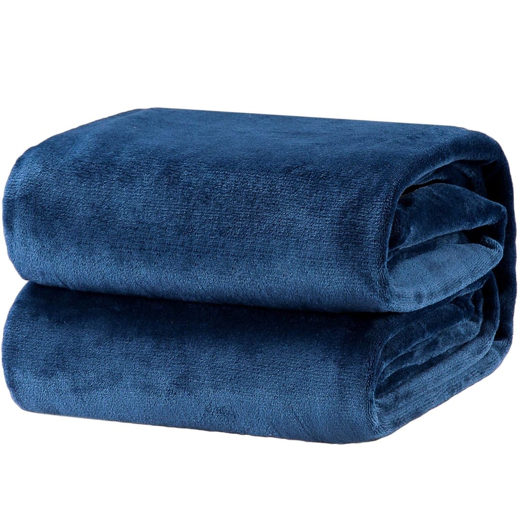 Bedsure Flannel Fleece Luxury Blanket in Navy ($18)