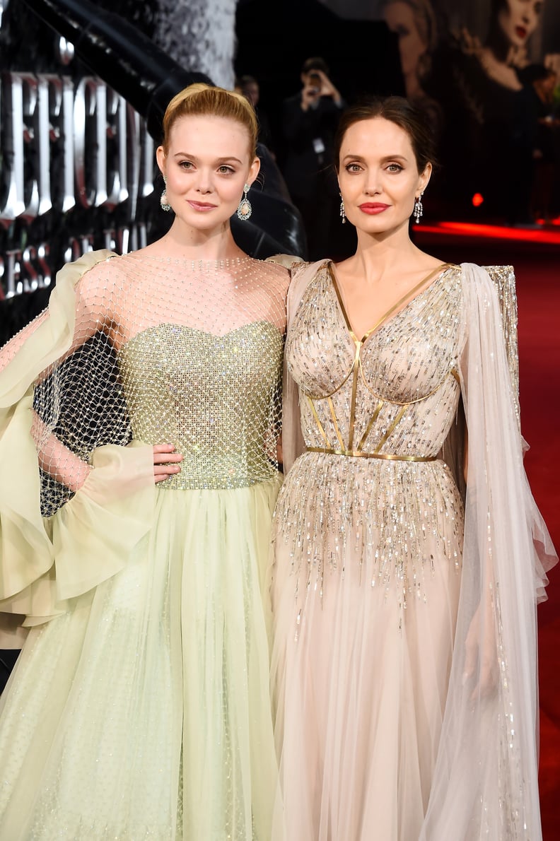 Elle Fanning and Angelina Jolie at the Maleficent: Mistress of Evil Premiere in London