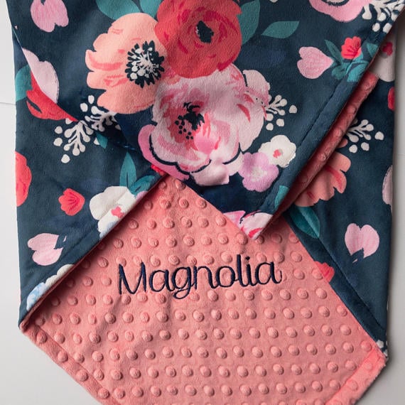 floral minky blanket