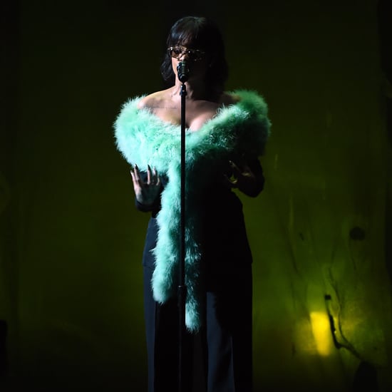 Rihanna Green Fur Scarf at Billboard Music Awards 2016