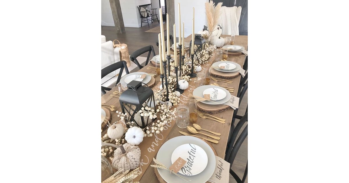 Try Wooden Chargers Thanksgiving Table Setting Ideas POPSUGAR Home