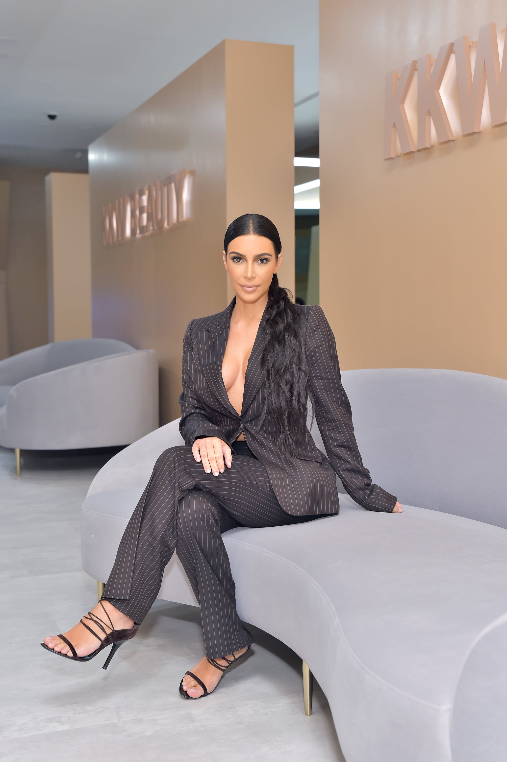 COSTA MESA, CA - DECEMBER 04:  Kim Kardashian West attends the KKW Beauty Pop-Up at South Coast Plaza on December 4, 2018 in Costa Mesa, California.  (Photo by Stefanie Keenan/Getty Images for KKW Beauty)