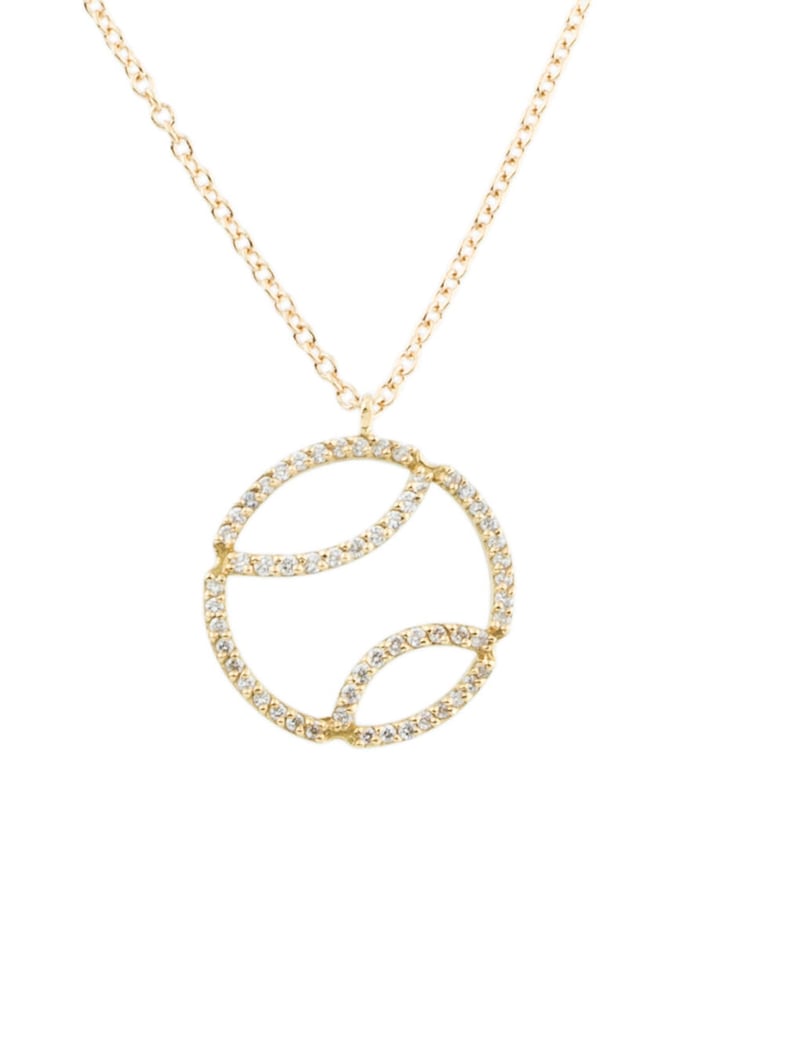 A & Furst 18K Diamond Tennis Ball Pendant Necklace