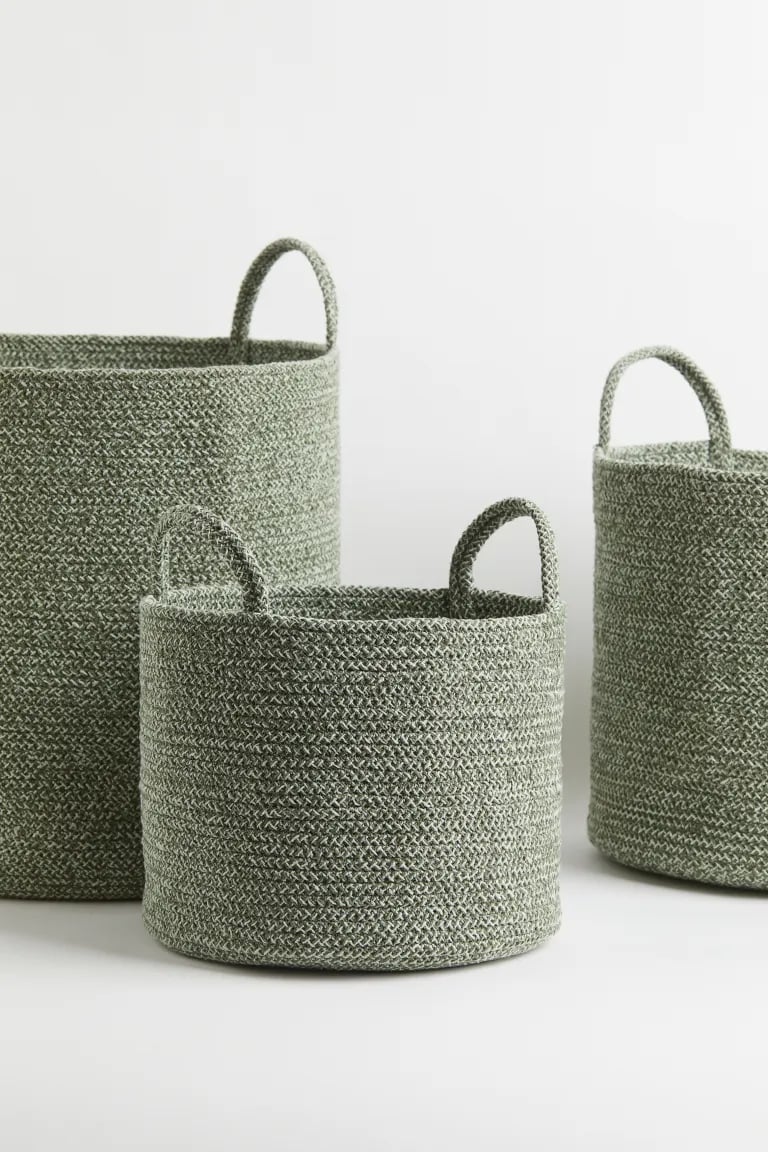 For Blankets and Towels: Cotton Storage Basket