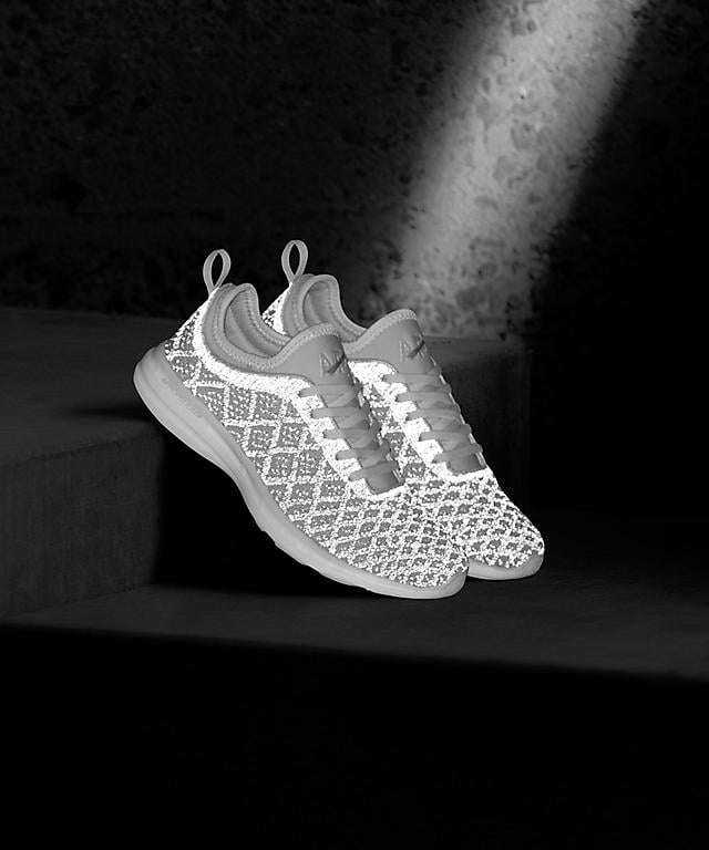 Silver Reflective APL Sneakers POPSUGAR Fitness