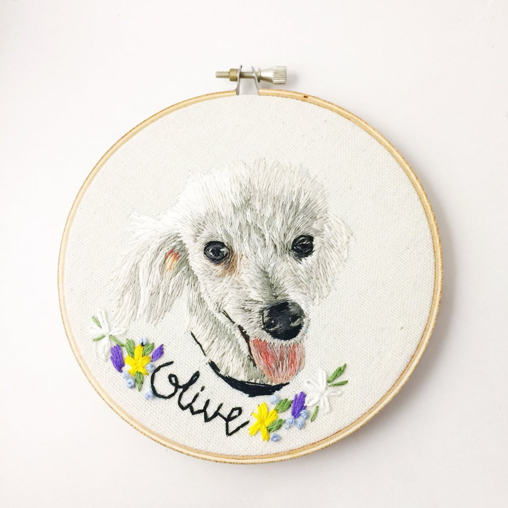 Embroidered Pet Portraits on Etsy POPSUGAR Family Photo 7