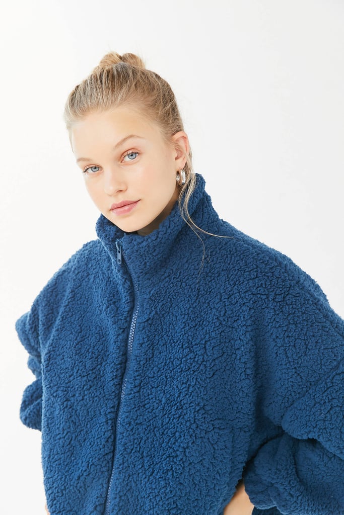 UO Willow Fuzzy Drawstring Teddy Jacket