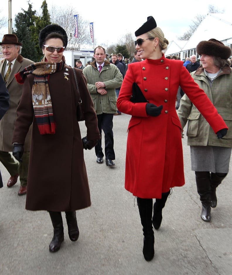 Princess Anne and Daughter Zara Phillips at the Cheltenham Racecourse in Cheltenham, England, in 2013