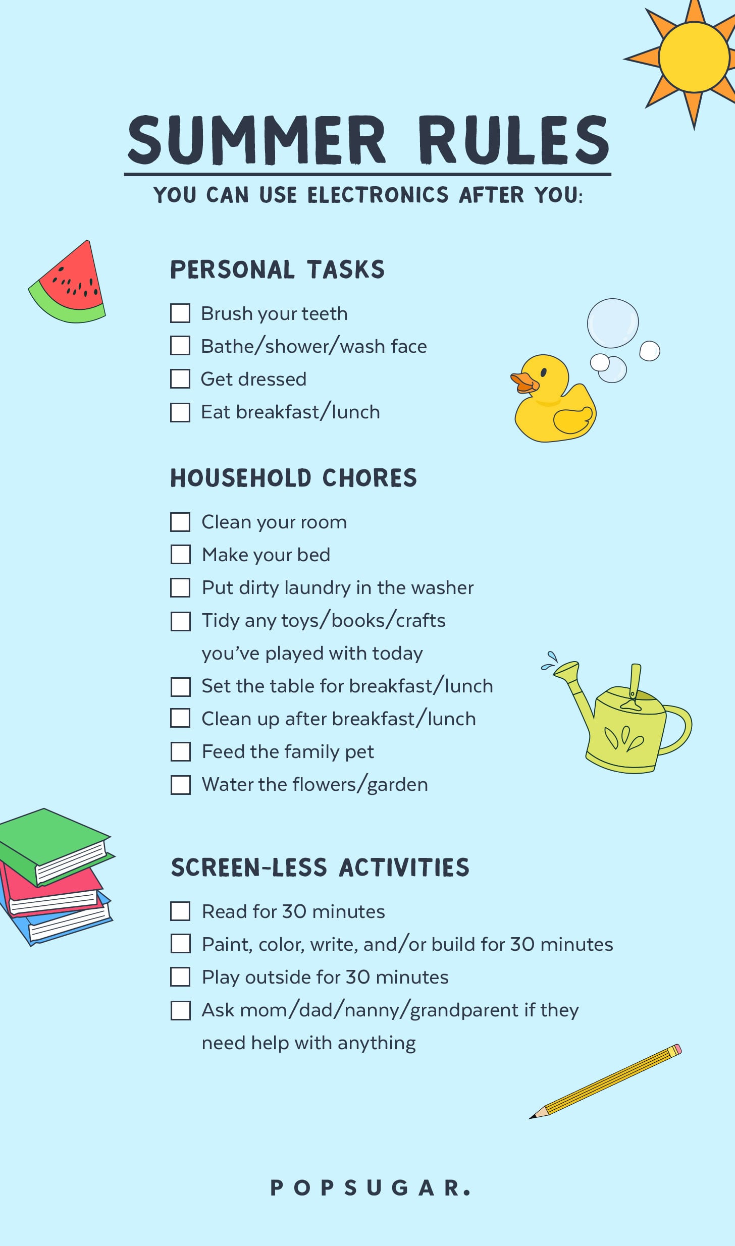 Download Screen Time Summer Rules For Kids | POPSUGAR Family