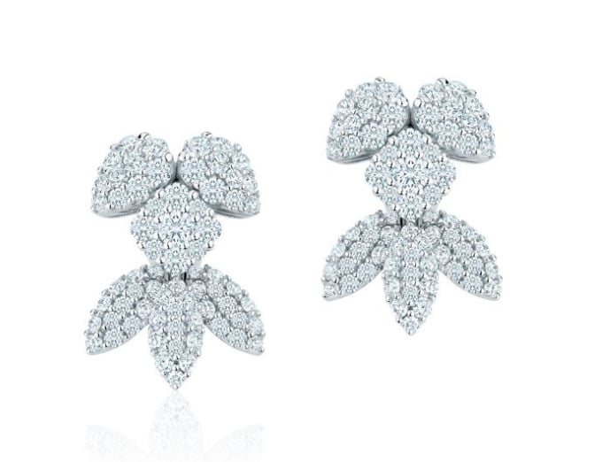 Birks Snowflake Snowstorm Diamond Earrings in White Gold