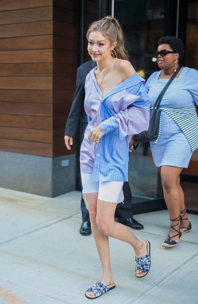 Gigi and Bella Hadid at US Open in Button-Downs 2018