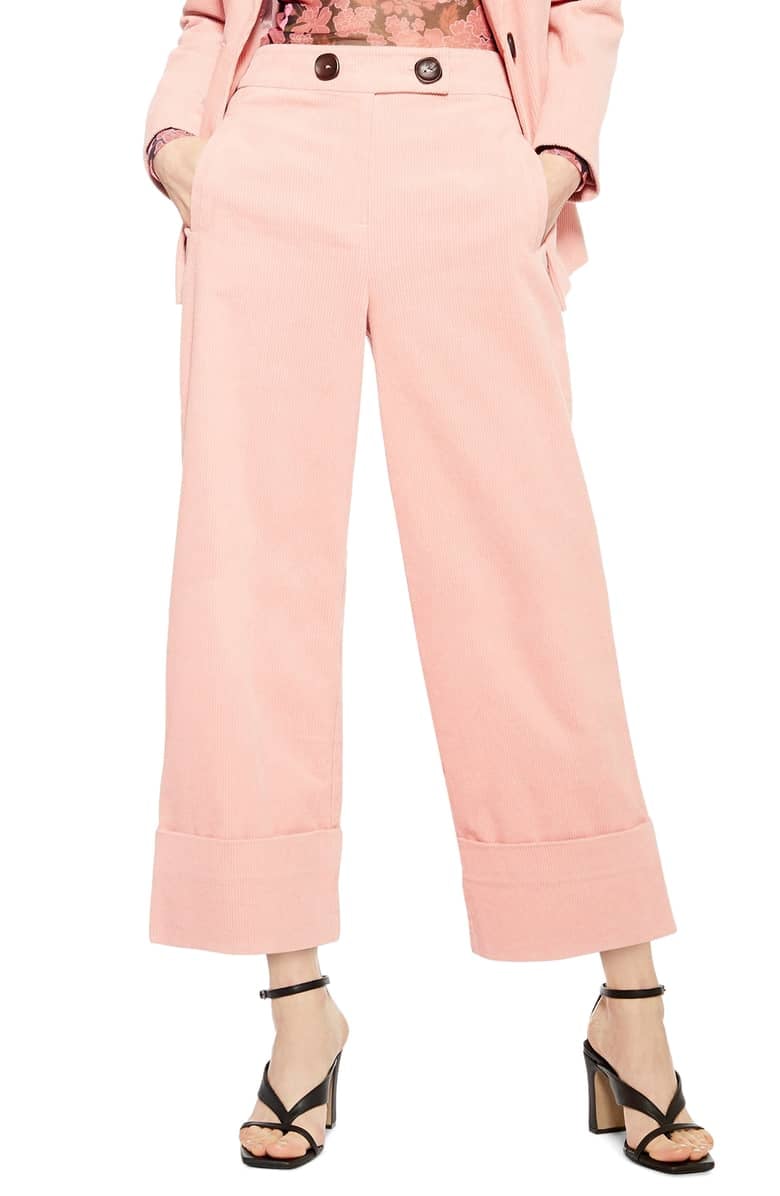 pink corduroy trousers topshop
