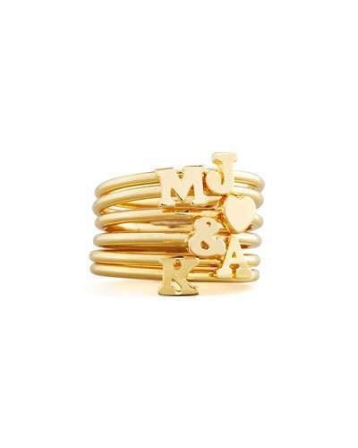 Sarah Chloe Gold Stackable Initial Ring